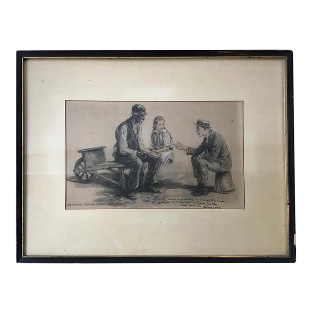 Arthur William Brown Drawing, with an Inscription by Booth Tarkington, 1915 For Sale