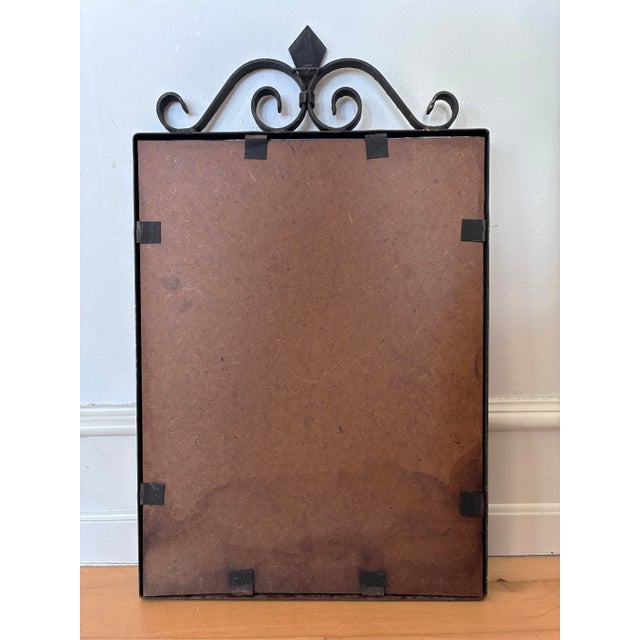 Art Deco Black Wrought Iron Wall Mirror, Belgium, 1930s For Sale - Image 9 of 10