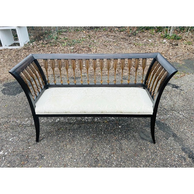 1990s 1990s Hollywood Regency Style Settee With Figural Arrow Motif For Sale - Image 5 of 12