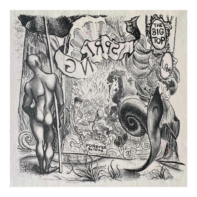 1950s Spring Male Nude Lithograph For Sale