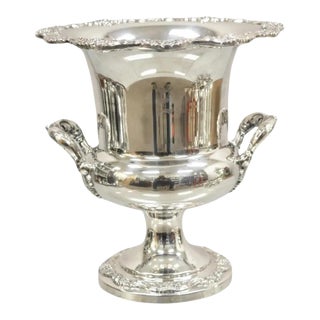 Mid 20th Century Vintage Poole Silver Co Silver Plated Trophy Cup Champagne Chiller Ice Bucket For Sale