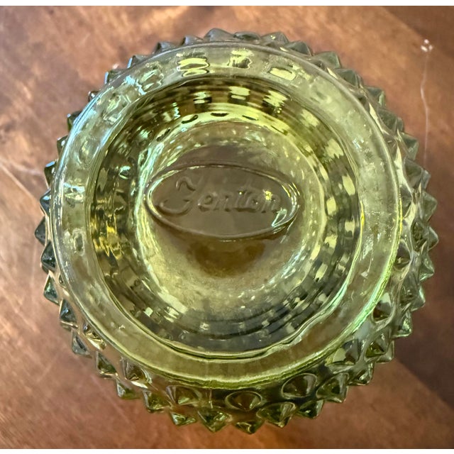 Late 20th Century Late 20th Century Fenton Green Hobnail Rose Ruffled Vase For Sale - Image 5 of 8