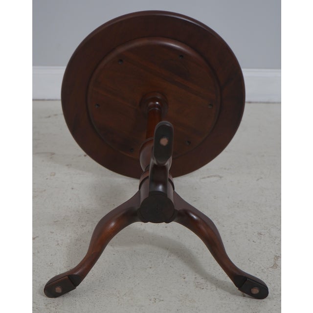 Henkel Harris Mahogany Round Pedestal Side Table Candle Stand For Sale - Image 13 of 14