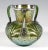 Finest Bohemian Art Nouveau Glass Vase: Mould blown baluster shaped vase on flush stand, bulbous body with attached...