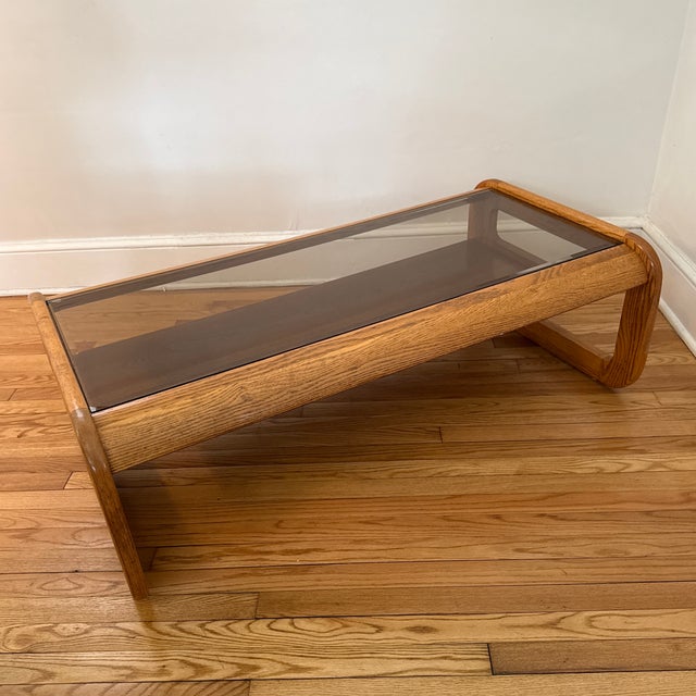 1970s 1970s Mid-Century Modern Lou Hodges Oak Coffee Table For Sale - Image 5 of 10