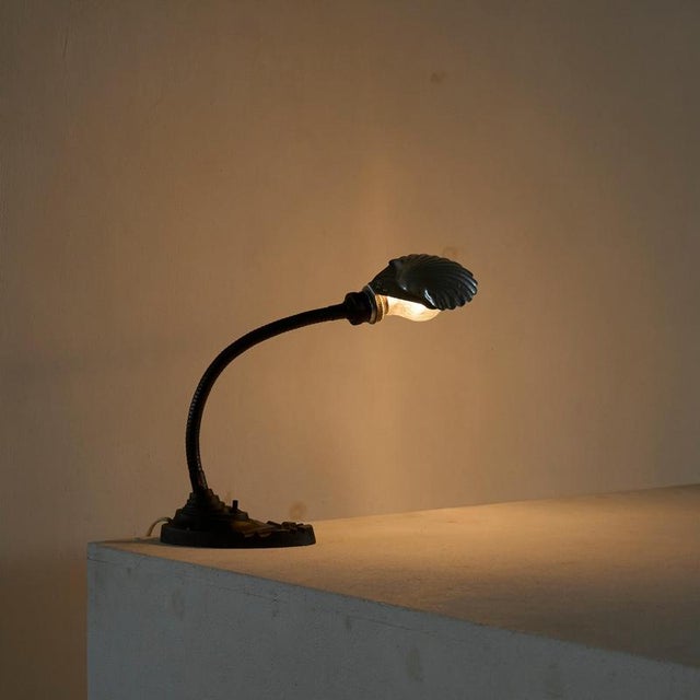 Art Deco Shell Shade Table Lamp, 1950s For Sale - Image 12 of 16