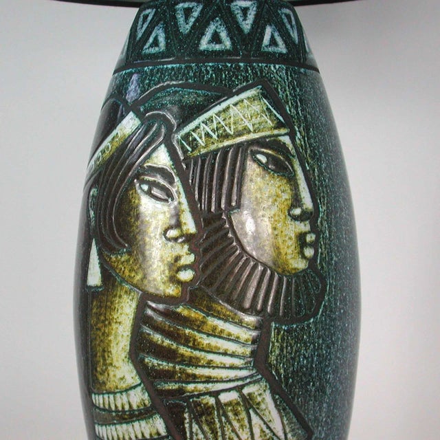 Mid-Century Swedish Ceramic Table Lamp by Bonnie Rehnkvist for Falkenbergs, 1960s For Sale - Image 6 of 18