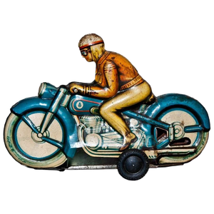 Vintage Friction Motorcyclist Toy, 1960s