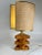 Rare sculptural table lamp in briar wood and metal made in Italy, 1970s It is a highly iconic lamp, with pronounced...