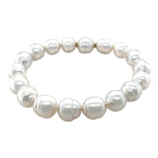 Paspaley Australian South Sea Circle Pearl Diamond Bracelet 0.054ct 29.52g For Sale