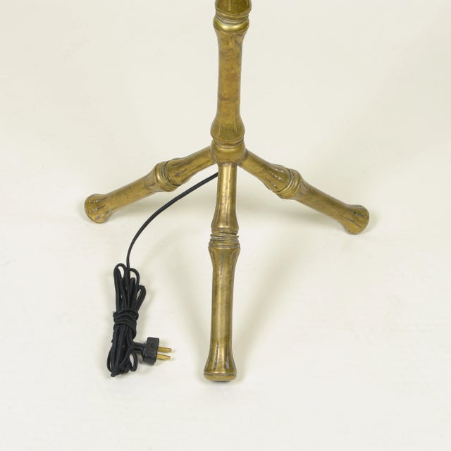 Bronze A Bronze Faux Bamboo Floor Lamp For Sale - Image 8 of 8