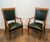 1940s Pair of oak and leather armchairs by De Coene Frères For Sale - Image 12 of 12