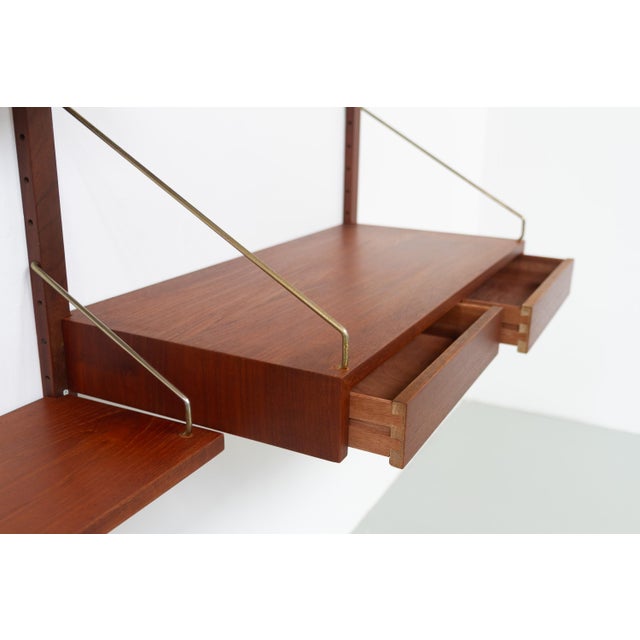 Modern Danish Teak 2-Bay Modular Wall Unit by Poul Cadovius for Cado, 1960s For Sale - Image 9 of 18