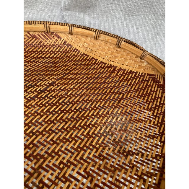 Wood 1960s Vintage Shallow Winnowing Basket For Sale - Image 7 of 12