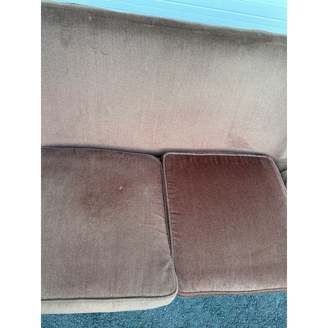 Mid Century Brown Upholstered Sofa by Prestige for Bassett For Sale - Image 10 of 12