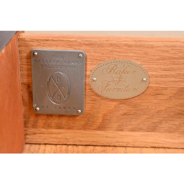1990s Modern Regency Dark Mahogany and Nickel Chest of Drawers For Sale - Image 9 of 11