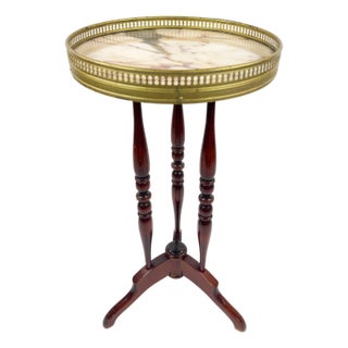 Early 20th Century French Vintage Gueridon Side Table With Marble Top For Sale