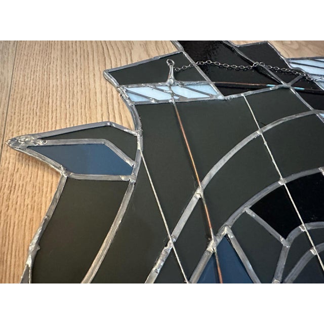 Postmodern Stained Glass Female Face Mirror 1970s For Sale - Image 6 of 10