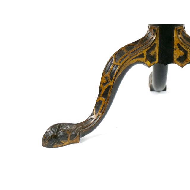 19th Century Hand Painted Victorian Chinoiserie Tripod Side Table For Sale In New York - Image 6 of 10