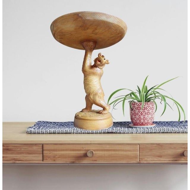 Black Forest Bear Fruit Bowl, 1950s For Sale - Image 3 of 11