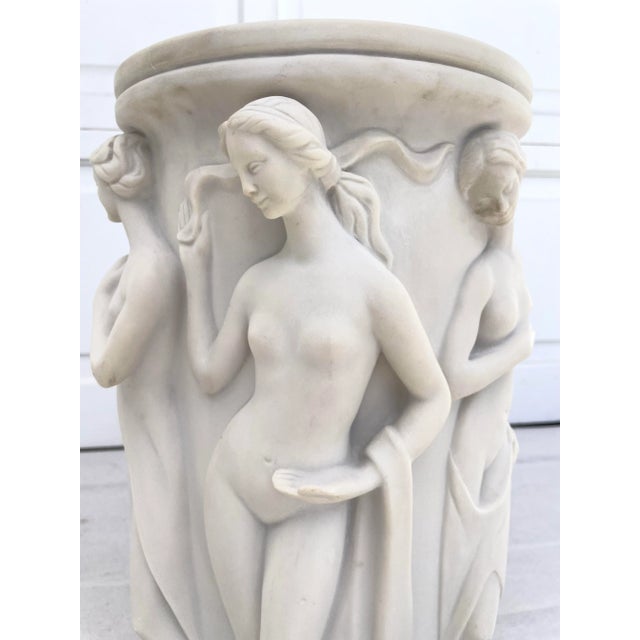 Renaissance Greek Renaissance Aphrodite Cast Plaster Alabaster Umbrella Stand Planter For Sale - Image 3 of 12