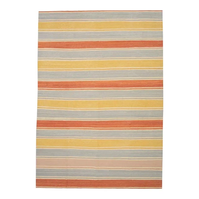 Turkish Kilim Handmade Flatweave Rug Earth Tones 8'10" X 12'2" For Sale - Image 4 of 4