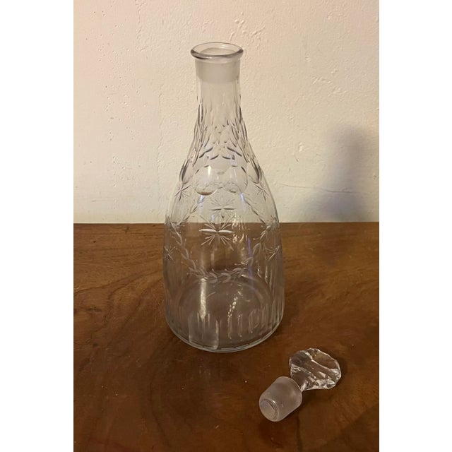 Glass Antique 18th Century Anglo Irish Cut Crystal Wine Decanter With Original Stopper For Sale - Image 7 of 7