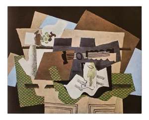 1940s After Georges Braque "Glass and Guitar", First Edition Period Full-Color Print