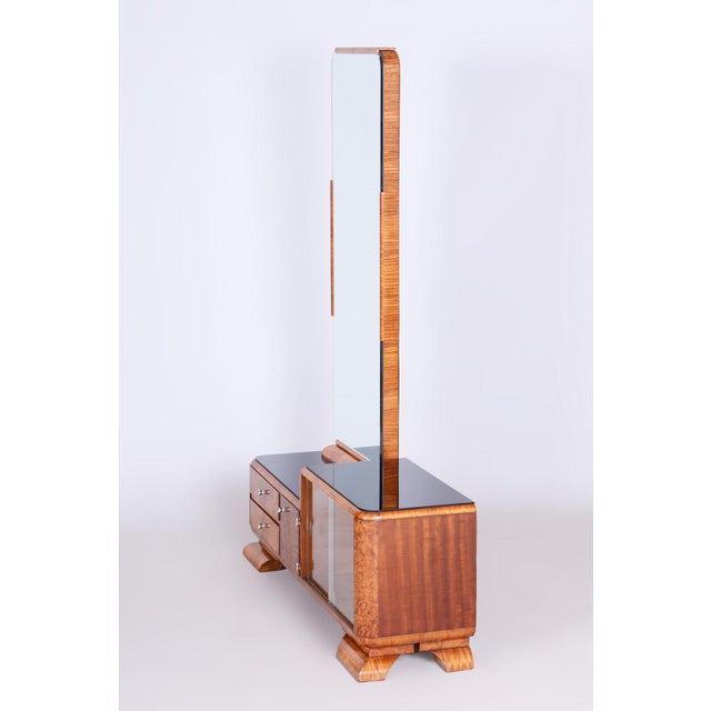 Art Deco Dressing Table in Rosewood and Walnut Veneer with Mirror, France, 1920s For Sale - Image 10 of 12