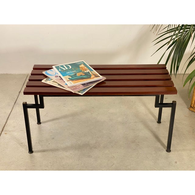Mid-Century Modern Teak Wood Bench, 1960s For Sale - Image 3 of 16