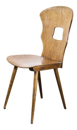 French Light Oak Gentiane Dining Chair from Baumann, 1950s