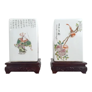 A Near Pair of Chinese Porcelain Square Vases