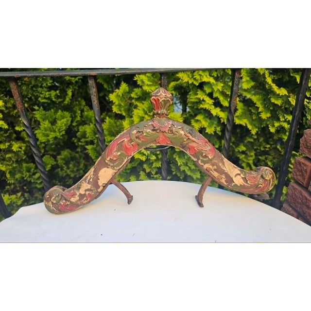 19th-Century Carved and Painted Wooden Horse Collar For Sale - Image 10 of 10