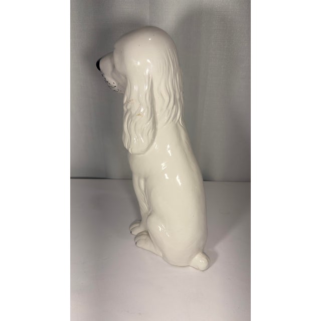 Vintage Italian Mid-Century Modern Glazed Ceramic Cocker Spaniel Dog Figurine For Sale - Image 9 of 12