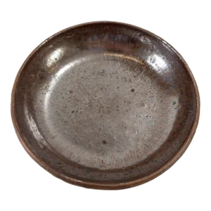 Early 20th Century Brown Red Glazed Redware Pottery Bowl