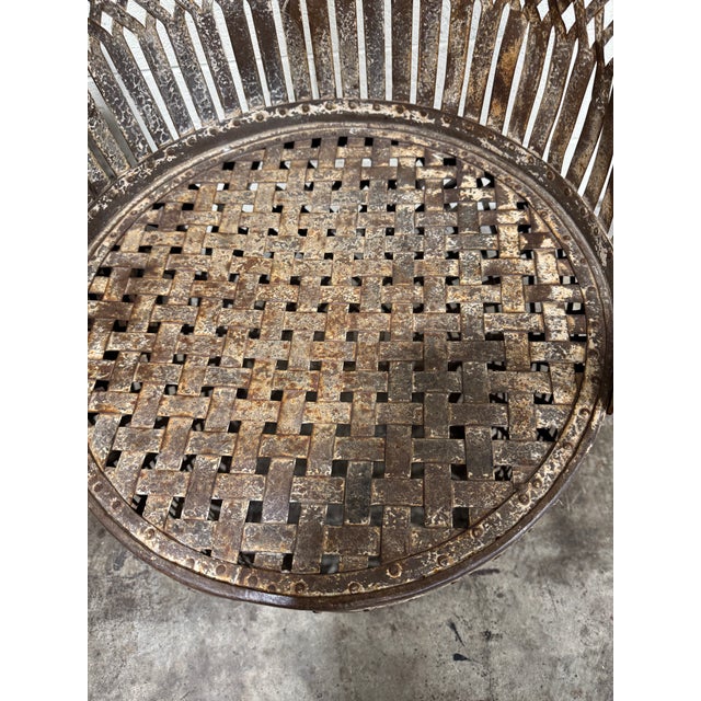 Rustic Industrial Metal Outdoor Chairs - A Pair For Sale In Richmond - Image 6 of 9