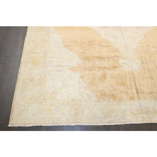 Zabihi Collection Rich Antique Turkish Silk Cotton Rug - 9'2" x 12'10" For Sale - Image 4 of 12