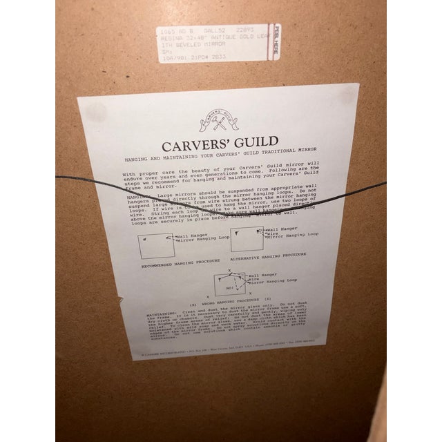 Carver’s Guild Regina Gold Hand Carved Mirror For Sale - Image 10 of 16