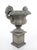 2000 - 2009 A Pair of Grand Neoclassical Cast Stone Urns on Paneled Pedestals For Sale - Image 5 of 12