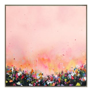 Peach Glow - Vibrant Modern Abstract Textured Nature-Inspired Mixed Media Original Artwork by Lee Herring For Sale