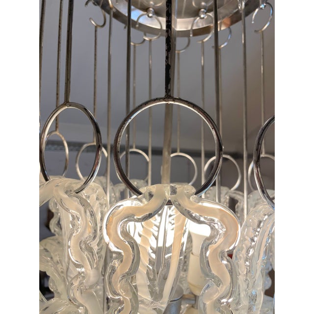 Gray Murano Glass Chandelier, 1970s For Sale - Image 8 of 18