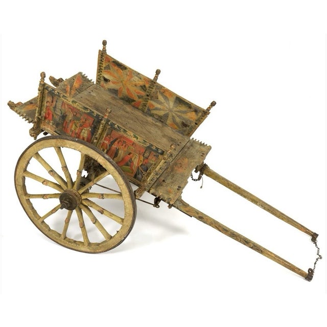 Here is a handsome antique Sicilian carretto in good as found condition , complete as pictured. A handsome antique...
