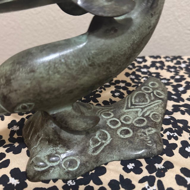 Figurative 1980s Bronze Sculpture of Two Dolphins For Sale - Image 3 of 12