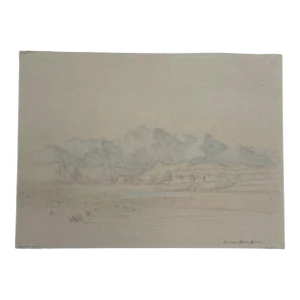 Original 1924 George Elbert Burr 'waldo New Mexico' Colored Pencil Drawing