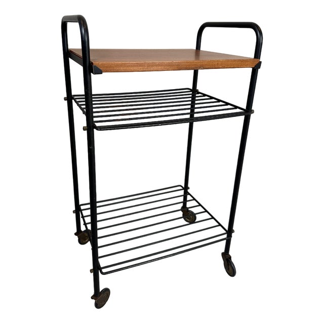 Vintage Side Table / Trolley in Teak, 1970s For Sale