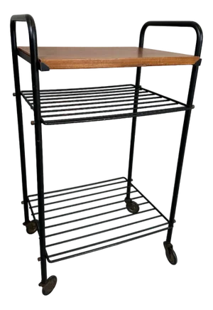 Vintage Side Table / Trolley in Teak, 1970s