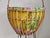 1960s Mid-Century Modern Italian Rattan Sewing Basket with Batik Cotton Lining and Hairpin Legs, 1950s For Sale - Image 5 of 9