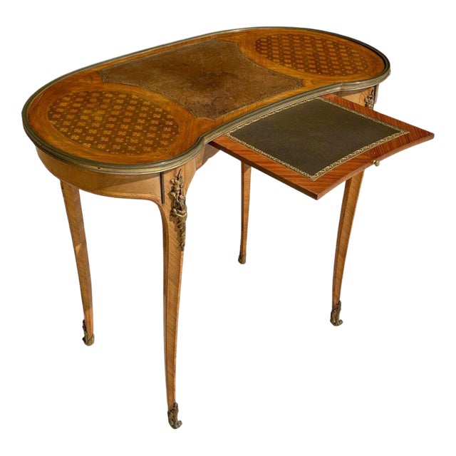 Louis XV Desk in Marquetry and Bronze For Sale