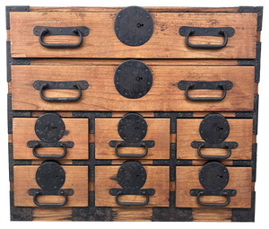 Small Japanese Tansu Chest of Drawers, 1890s