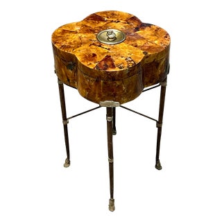 Vintage Regency Tessellated Horn Lidded Box Side Table For Sale